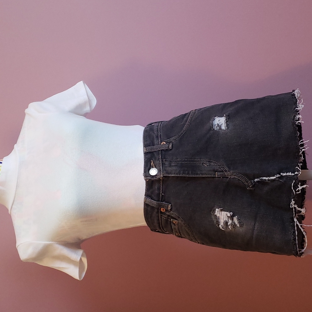Vintage DIY Levi's Denim Mini Skirt